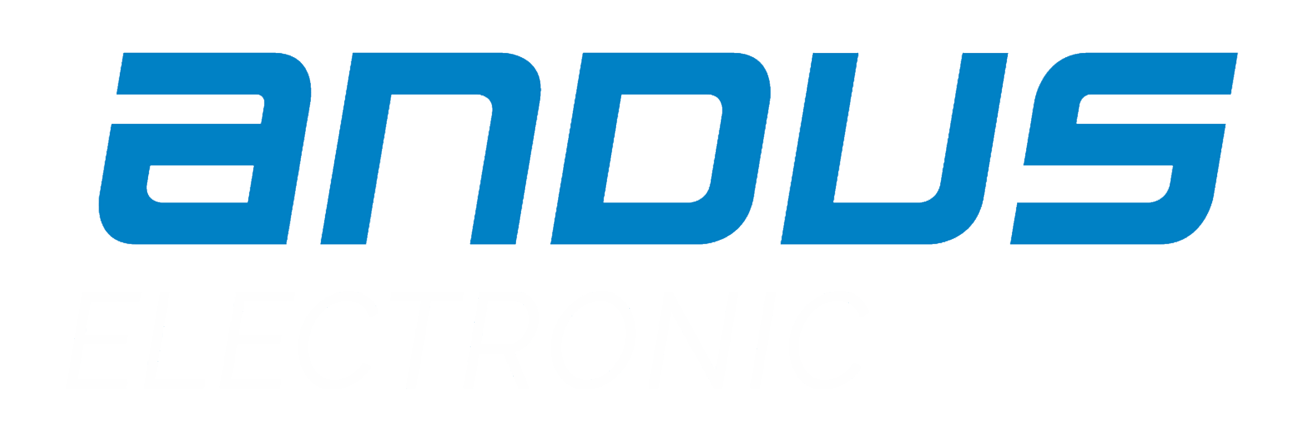Blauer und weißer ELECTRONIC-Text auf hellgrauem Grund, mit einer modernen B2B Agentur-Schriftart.