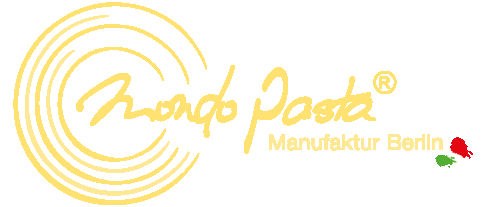Gelbes Mondo Pasta Manufaktur Berlin Logo mit runden Linien, ideal für ein B2b Agentur Branding.