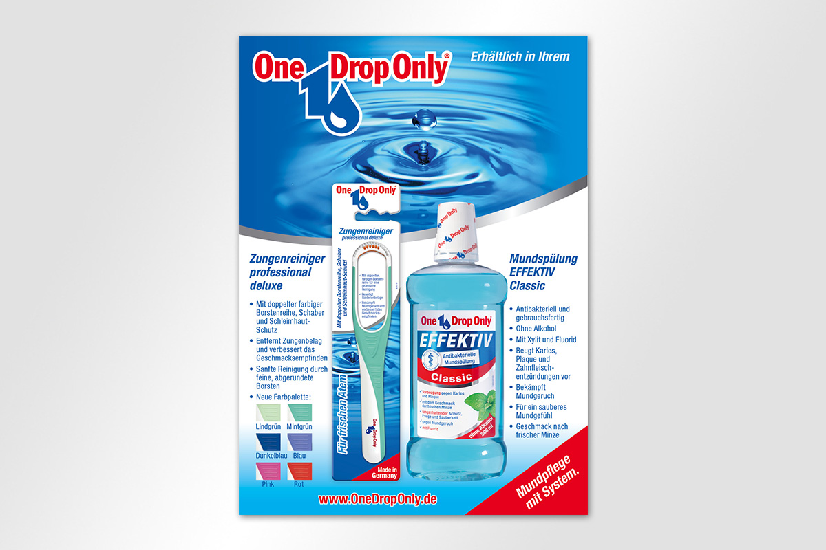 One Drop Only Anzeige Zungenreiniger in neuen Farben und Mundspülung Effektiv
