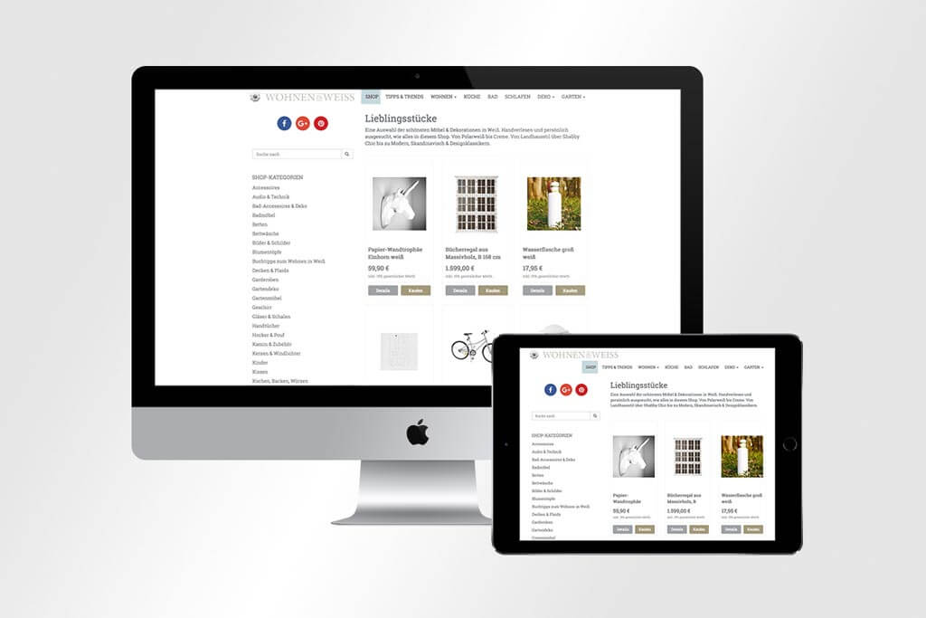 Webdesign Wohnen in Weiss | Mattheis Werbeagentur Berlin