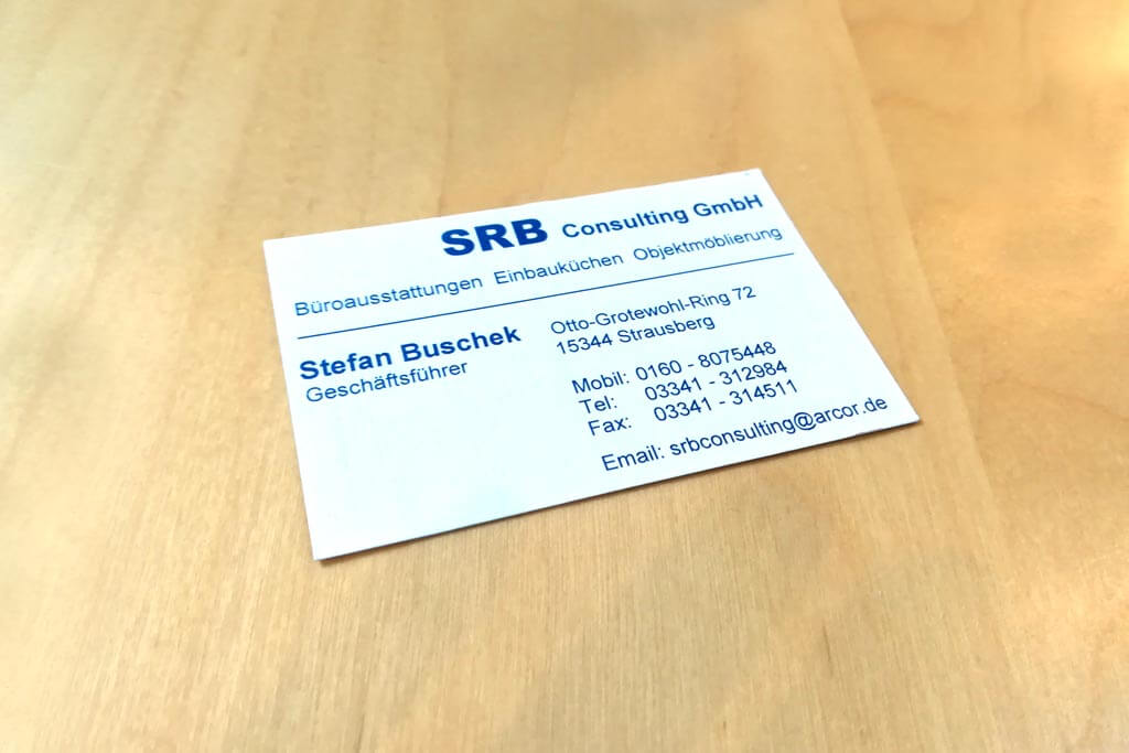 Corporate Desing alte Visitenkarte SRB Consulting