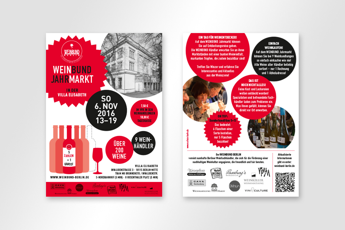 Flyer DIN A6 für Weinbund Jahrmarkt 2016