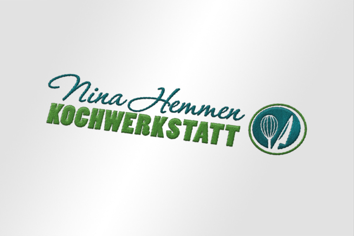 Logogesstaltung Nina Hemmen Kochwerkstatt Kochen lernen lecker essen Messer Schneebesen genießen gestaltung Corpororate Design mattheis werbeagentur berlin