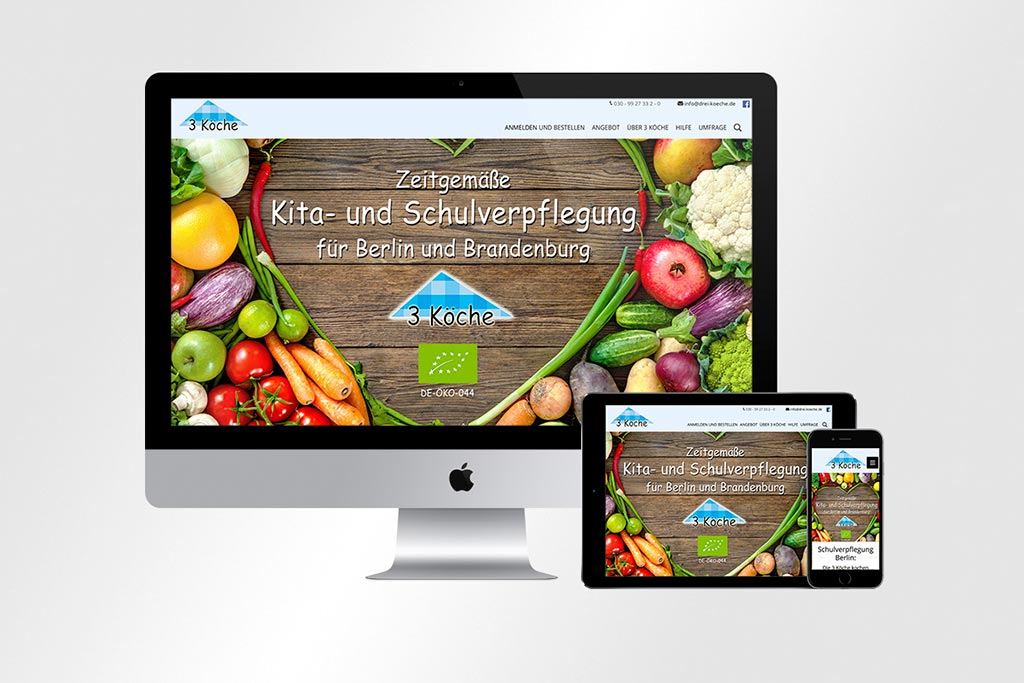 Webdesign Drei Köche | Mattheis Werbeagentur Berlin