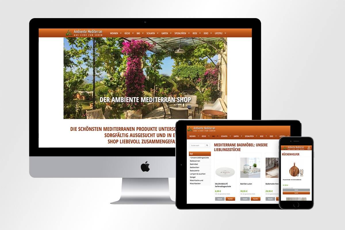 Responsive Webdesign des Ambiente Mediterran Shops | mattheis. Werbeagentur