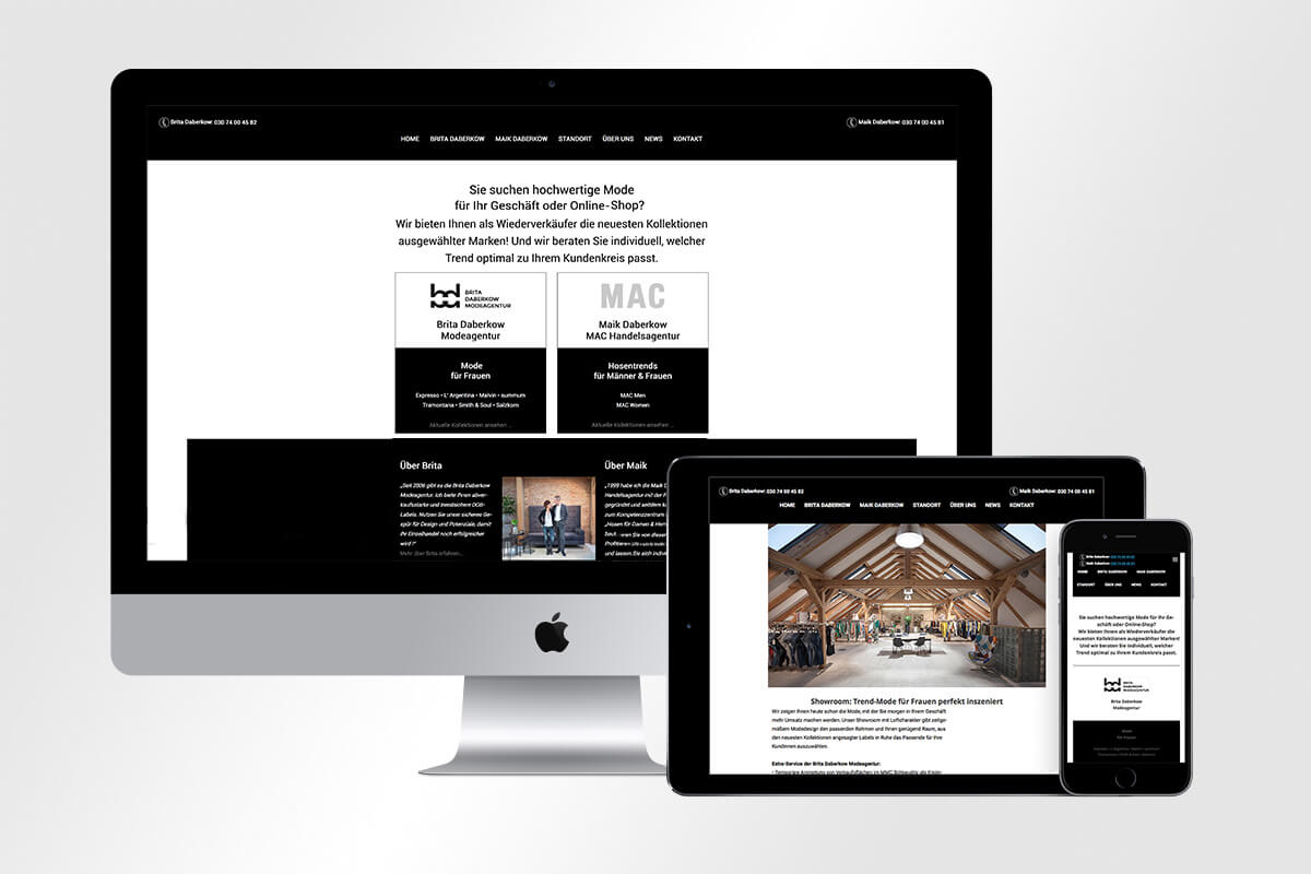 Daberkow Modeagentur Responsive Webdesign