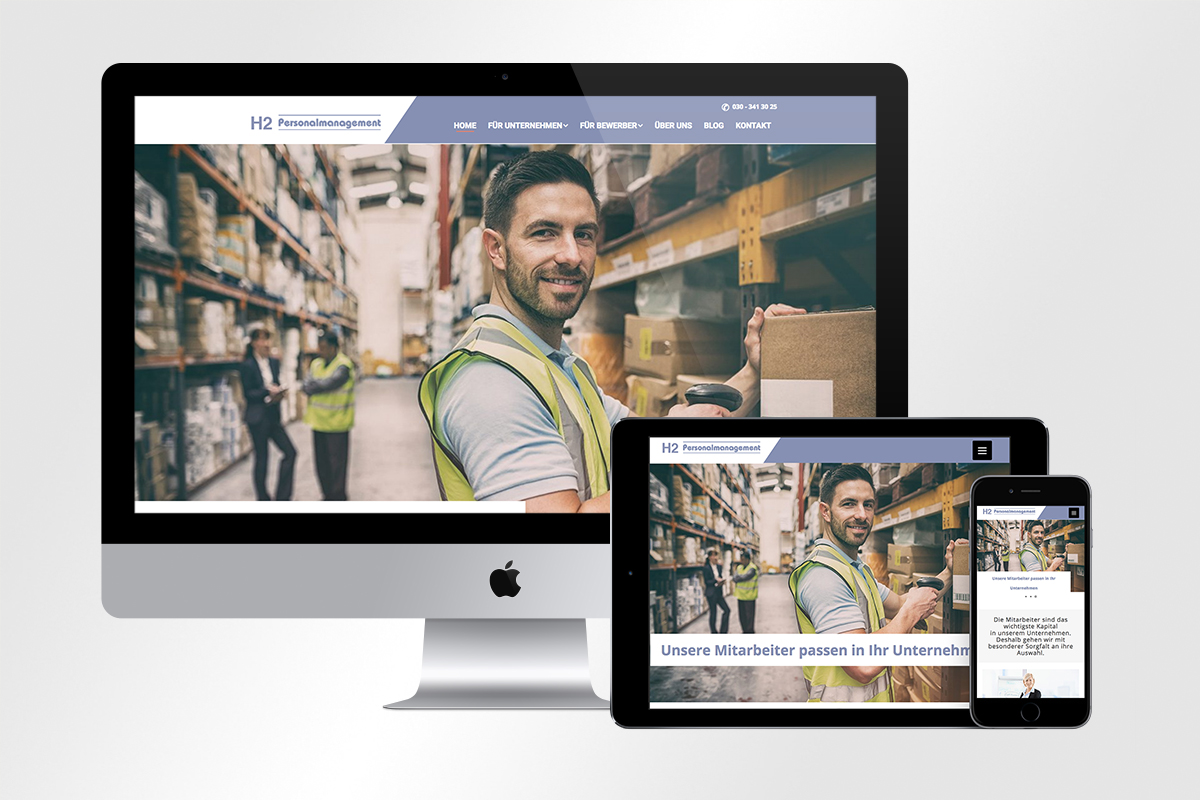 Responsive Webdesign mit Jobseek für H2 Personalmanagement
